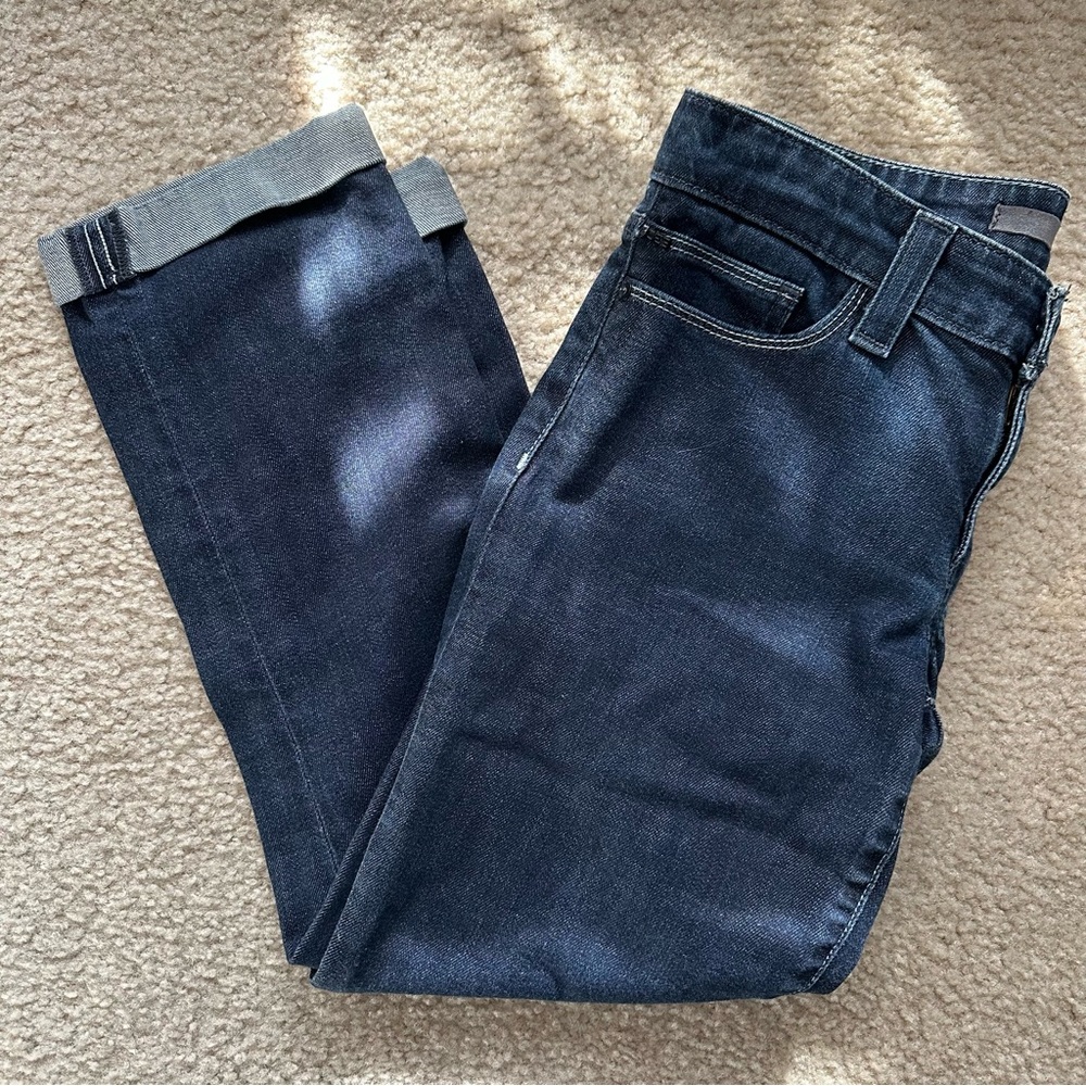 Joe's Jeans 'Socialite Kicker' Cropped Mid-Rise Dark Blue Jeans